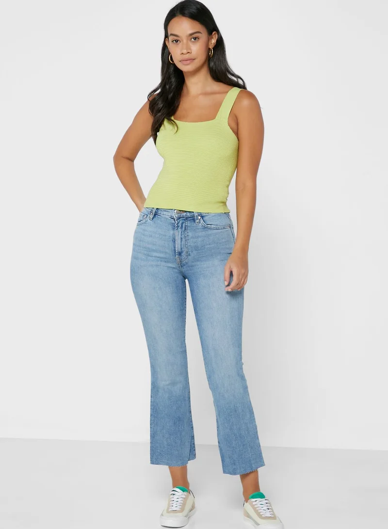 MANGO Ribbed Crop Top
