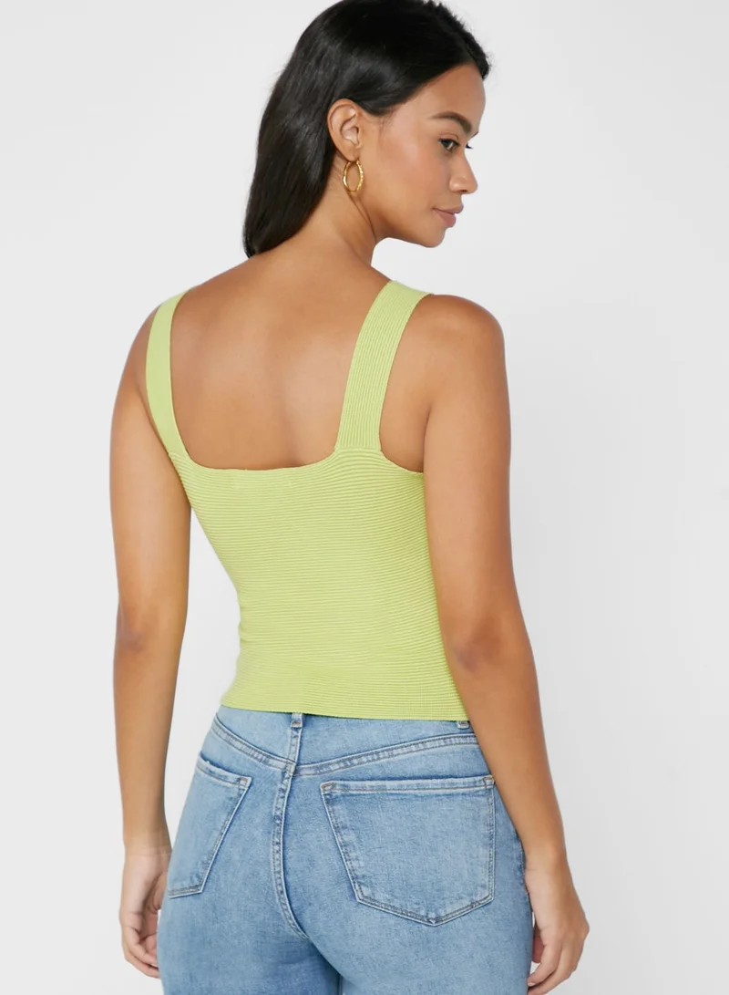 MANGO Ribbed Crop Top