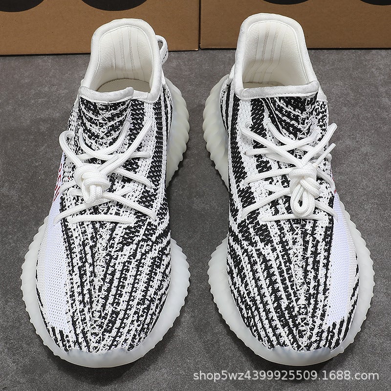 Winter Fleece-Lined Fashion Coconut Shoes Men'S 350 Warm Thickened Soft Bottom Sneaker Women'S Running Shoes Casual Cotton Shoes - Image 1