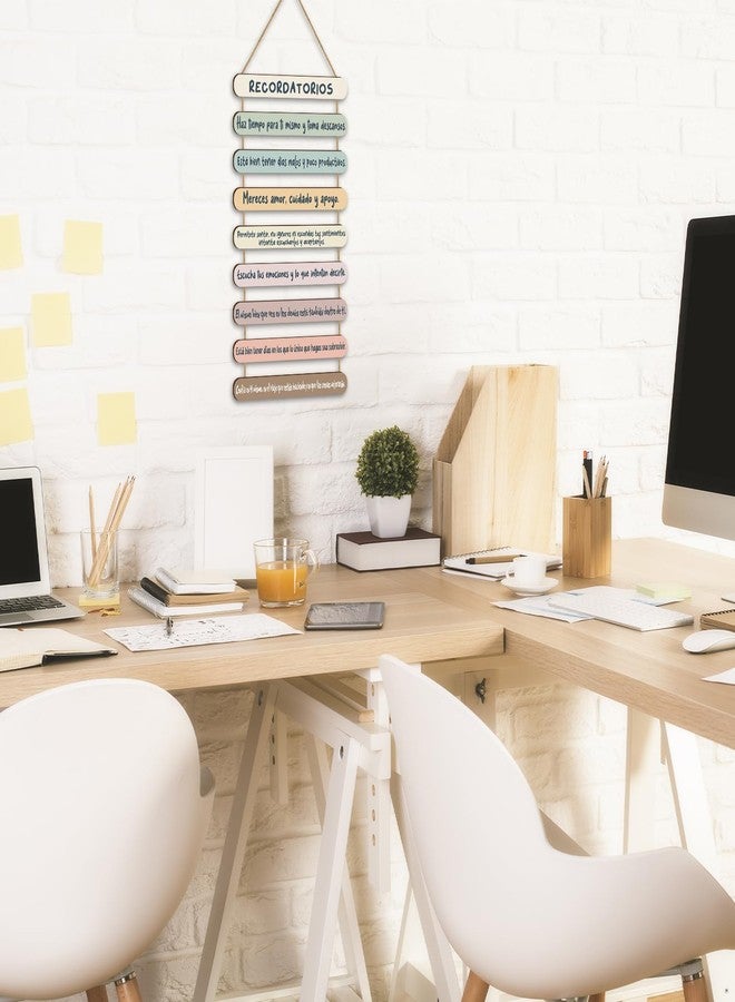 Yookeer Mental Health Reminders Wall Decors Wooden Hanging Art Counseling Room Decor Positive Psychology Affirmations Feelings Pediments for Home Counseling Office (Bright Color,Spanish Style) - Image 5