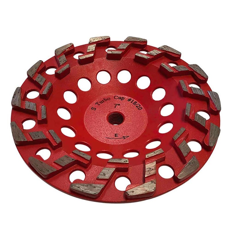 7 High Performance Diamond Grinding Wheels for Aggressive Concrete Paint Epoxy Mastic Coating Removal 1820 Grit 14 S Segments 5811 Arbor