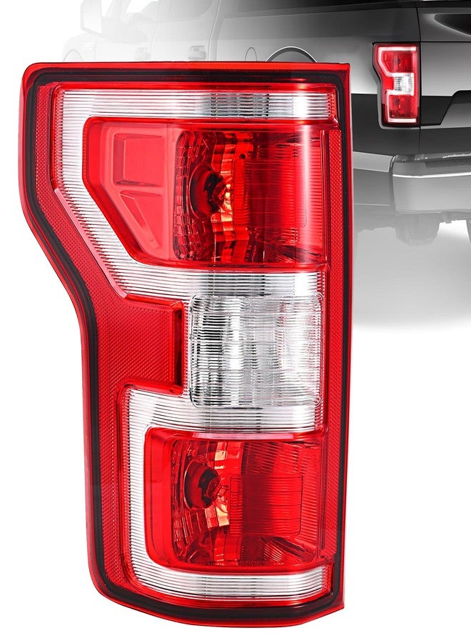 مجموعة مصابيح خلفية BeamTrack F150 متوافقة مع فورد F-150 موديلات 2018 و2019 و2020، جهة السائق اليسرى، مصباح خلفي، مصباح فرامل، مصباح خلفي مع لمبة وسلك توصيل، بديل لـ JL3Z13405H - Image 1