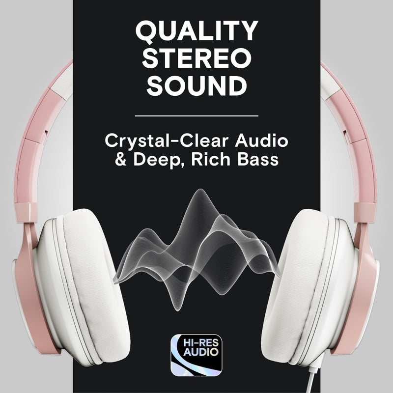 ARTIX CL750 Wired Headphones with Mic & Volume Control â€” Noise Isolating On-Ear Headphones for Computer and Laptop Wired, Plug in Corded Headphone with Wire (Foldable, Aux Jack 3.5mm) - Image 2