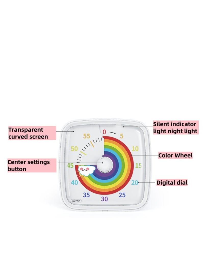 Generic - Timer 60 Minutes Visual Timer Desk Countdown Clock for Kids and Adults, Kitchen Timer Cooking Pomodoro Technique Timer Productivity, Time Management Tool for Teaching Classroom - Image 1