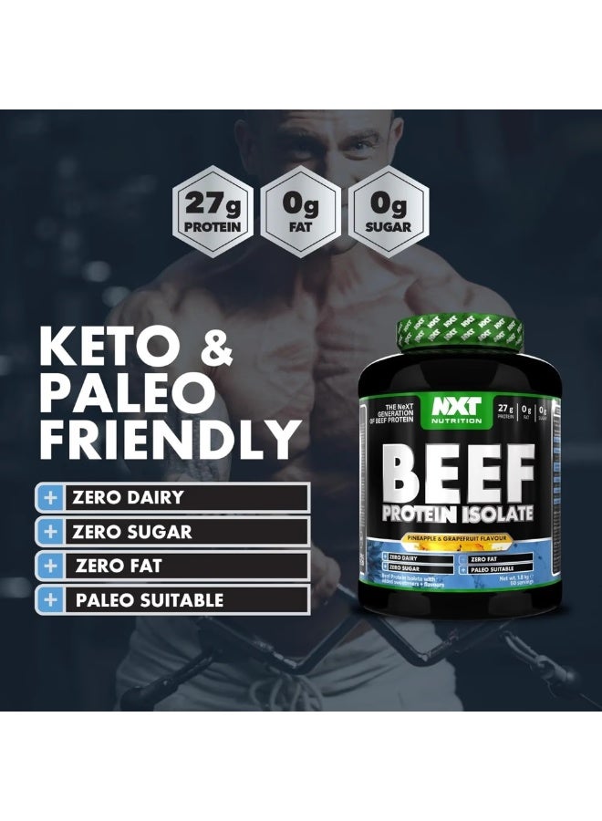 NXT Nutrition NXT Beef Protein Isolate Pineapple & Grape Fruit 1.8kg 60 Servings - Image 3