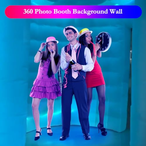 Estgora Inflatable Photo Booth Enclosure 10x10x9FT for 360 Photo Booth Machine, Portable 16 Colors LED Dimmable Shooting Photobooth Tent with Remote, 2 Doors, Inner Air Blower for Wedding Birthday Parties - Image 4