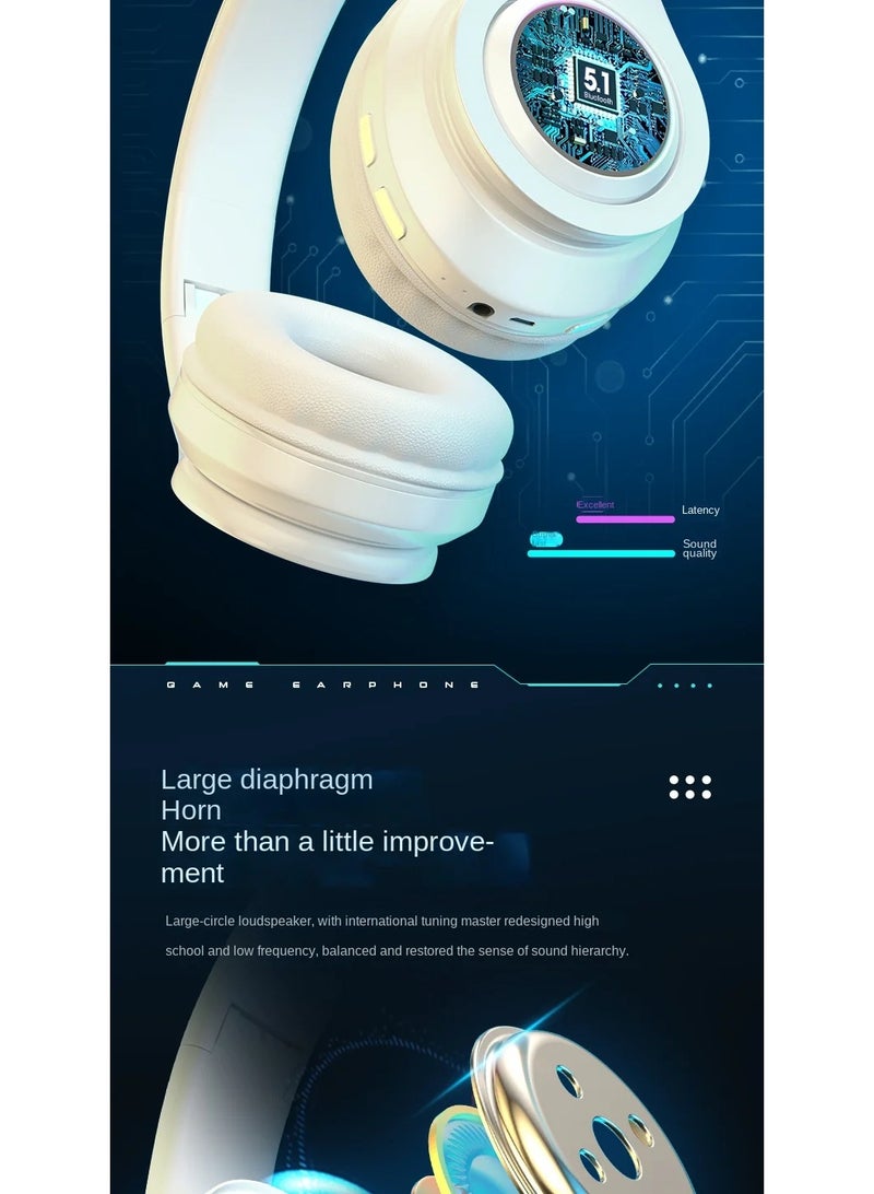 Head-Mounted Gaming Headphones Blutooth Surround Sound Stereo Wireless Earphone with Micro Phone PC Laptop Headset  - Image 3