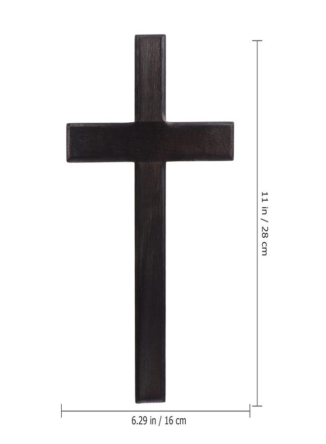 BESPORTBLE Wooden Cross for Wall: 11 Inch Hanging Large Cross, Rustic Christian & Catholic Wall Mounted Decor, Religious Wood for Home, Bedroom, Prayer Room - Party Decor (Black) - Image 5