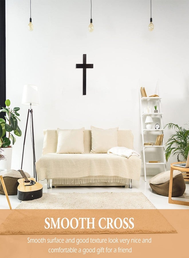 BESPORTBLE Wooden Cross for Wall: 11 Inch Hanging Large Cross, Rustic Christian & Catholic Wall Mounted Decor, Religious Wood for Home, Bedroom, Prayer Room - Party Decor (Black) - Image 2