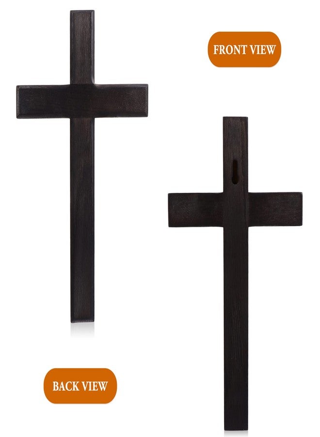 BESPORTBLE Wooden Cross for Wall: 11 Inch Hanging Large Cross, Rustic Christian & Catholic Wall Mounted Decor, Religious Wood for Home, Bedroom, Prayer Room - Party Decor (Black) - Image 4