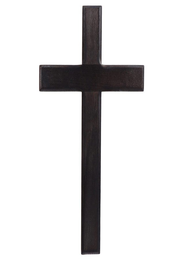 BESPORTBLE Wooden Cross for Wall: 11 Inch Hanging Large Cross, Rustic Christian & Catholic Wall Mounted Decor, Religious Wood for Home, Bedroom, Prayer Room - Party Decor (Black) - Image 1