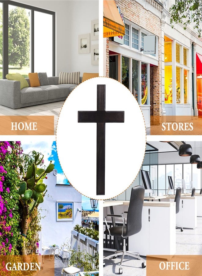 BESPORTBLE Wooden Cross for Wall: 11 Inch Hanging Large Cross, Rustic Christian & Catholic Wall Mounted Decor, Religious Wood for Home, Bedroom, Prayer Room - Party Decor (Black) - Image 3