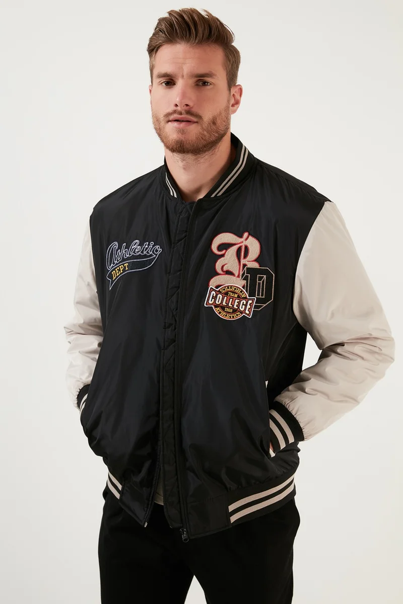 بوراتي Regular Fit College Collar Bomber Coat Men's Coat 5715984