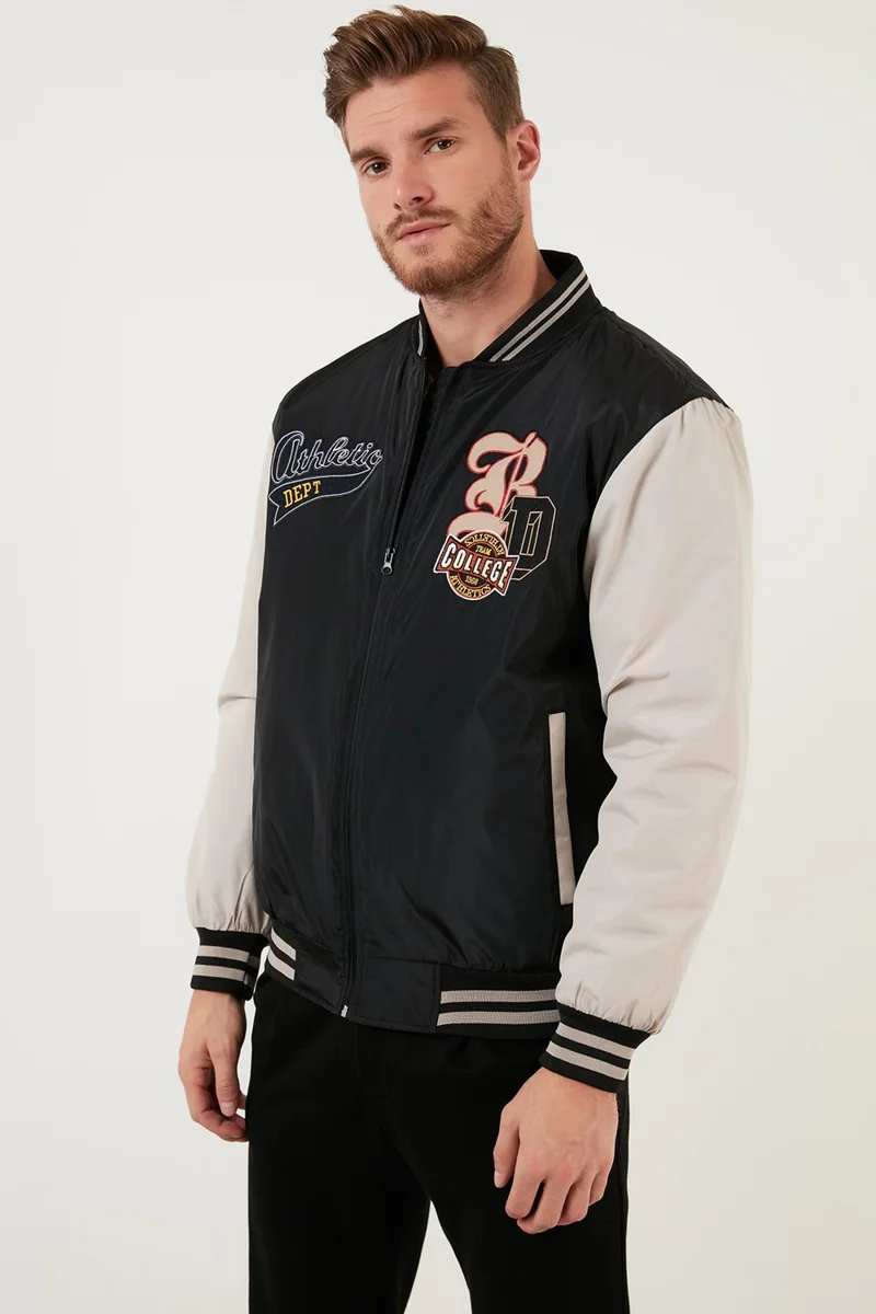 بوراتي Regular Fit College Collar Bomber Coat Men's Coat 5715984
