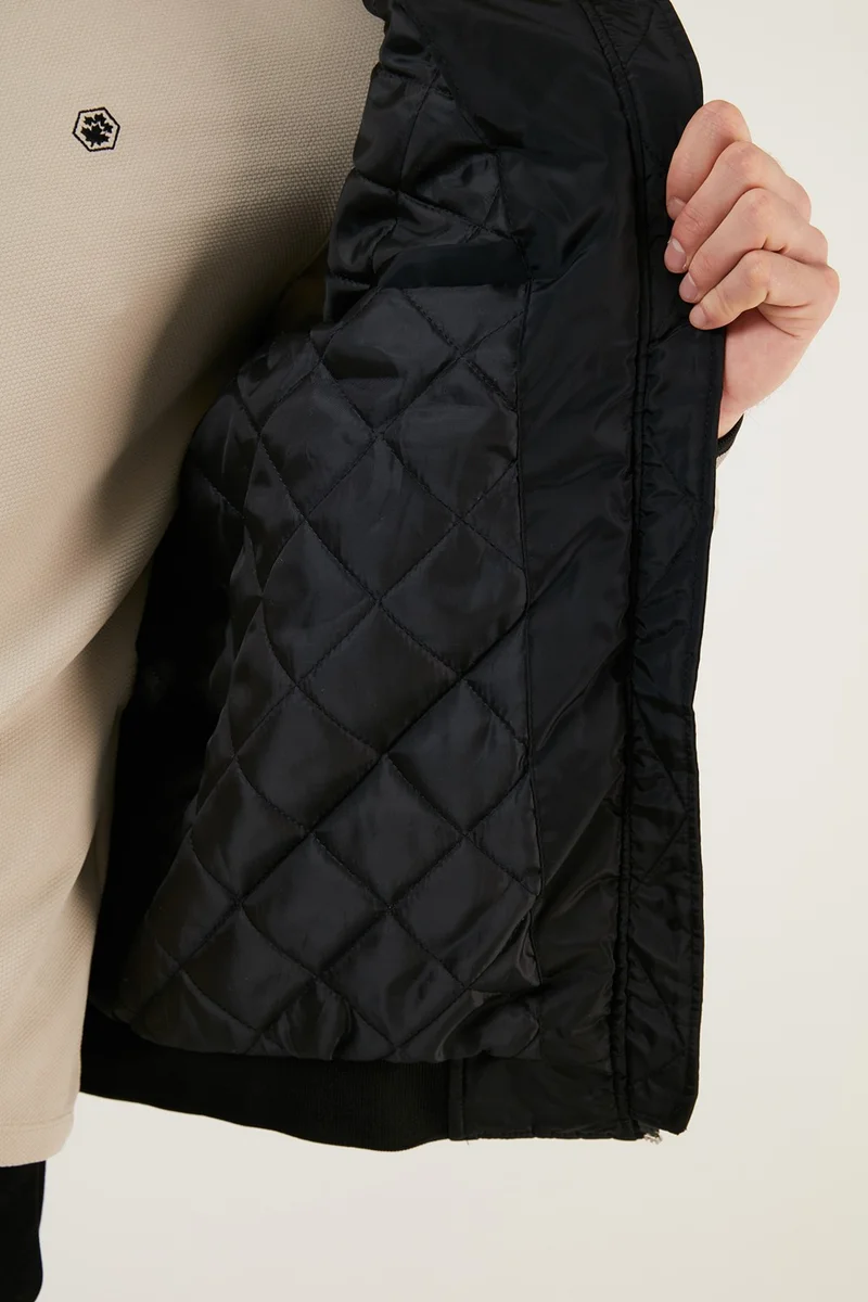 بوراتي Regular Fit College Collar Bomber Coat Men's Coat 5715984