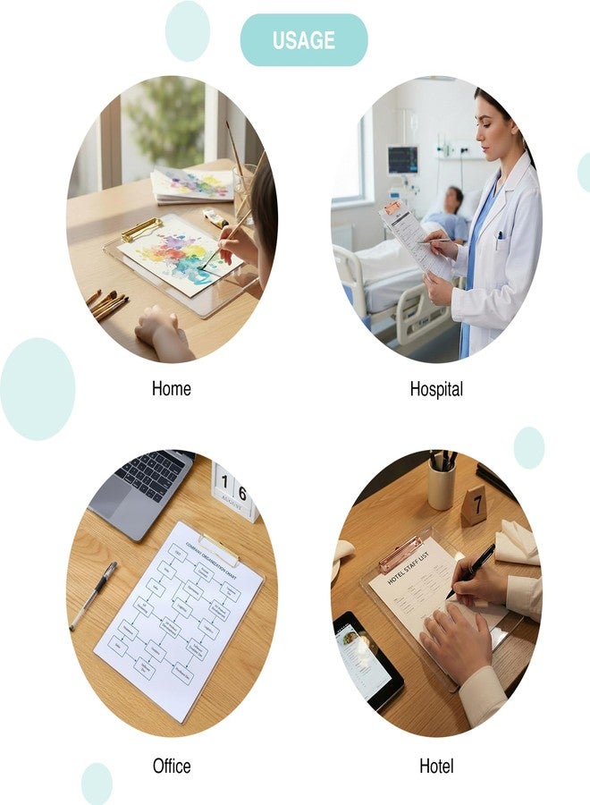 oddpod™ Luxure Transparent Acrylic Clipboard for Paper and Document Organisation with Rose Gold Clip 2310 - Image 5