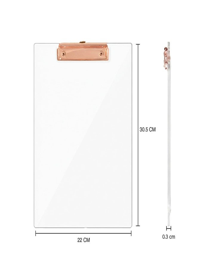 oddpod™ Luxure Transparent Acrylic Clipboard for Paper and Document Organisation with Rose Gold Clip 2310 - Image 3