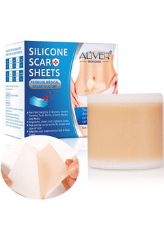 ALIVER Silicone Scar Sheets 4cm x 3m Silicone Scar Tape Roll Scar Silicone Strips Reusable Professional Scar Removal Sheets for C-Section Surgery Burn Keloid Acne Scar Sheet  - Image 1
