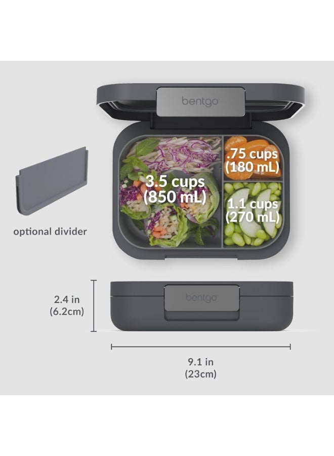 Bentgo Modern Adult Lunchbox  850ml, Dark Grey Leak-Proof, Stackable, BPA-Free Bento Box for Work, Office & Meal Prep - Image 3