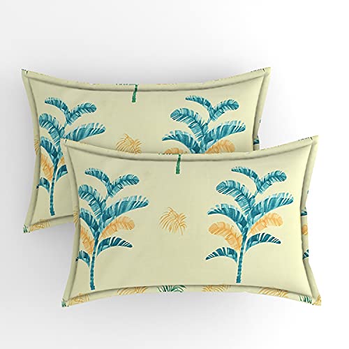 KONVIO 220TC Printed Design Size Double Bed Sheet with 2 Pillow Covers, 88 x 96 Inch (Double Bed, Sea Green Olive) - Image 4