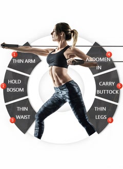GROIC Resistance Bands, Exercise Bands with Handles, Fitness Bands, for Heavy Resistance Training, Physical Therapy, Shape Body, Yoga, Home Workout Set,Resistance Bands for Working Out(150 lbs)  - Image 2