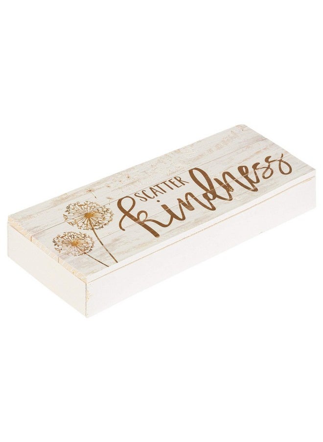 بي. جراهام دان - لافتة لوحة خشبية صلبة بمقاس 12 × 4.5 بوصة من P. Graham Dunn Scatter Kindness Dandelion Whitewash - Image 1