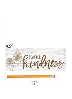بي. جراهام دان لافتة لوحة خشبية صلبة بمقاس 12 × 4.5 بوصة من P. Graham Dunn Scatter Kindness Dandelion Whitewash  - Image 5