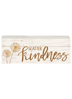 بي. جراهام دان لافتة لوحة خشبية صلبة بمقاس 12 × 4.5 بوصة من P. Graham Dunn Scatter Kindness Dandelion Whitewash  - Image 1