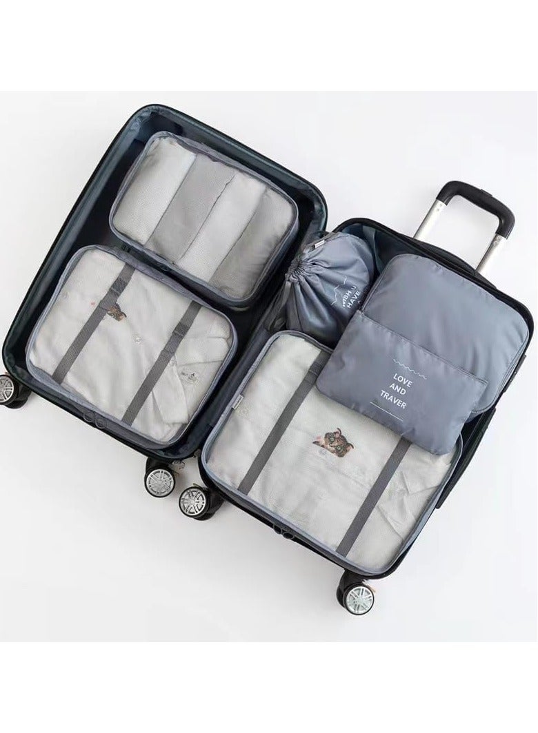 10 قطع من مكعبات التعبئة مكعبات تعبئة الأمتعة منظمي الأمتعة لإكسسوارات السفر، منظم حقائب السفر للأمتعة، مجموعة حقائب تنظيم الحقائب، حقائب تنظيم الأمتعة الأساسية للسفر （أسود） - Image 2