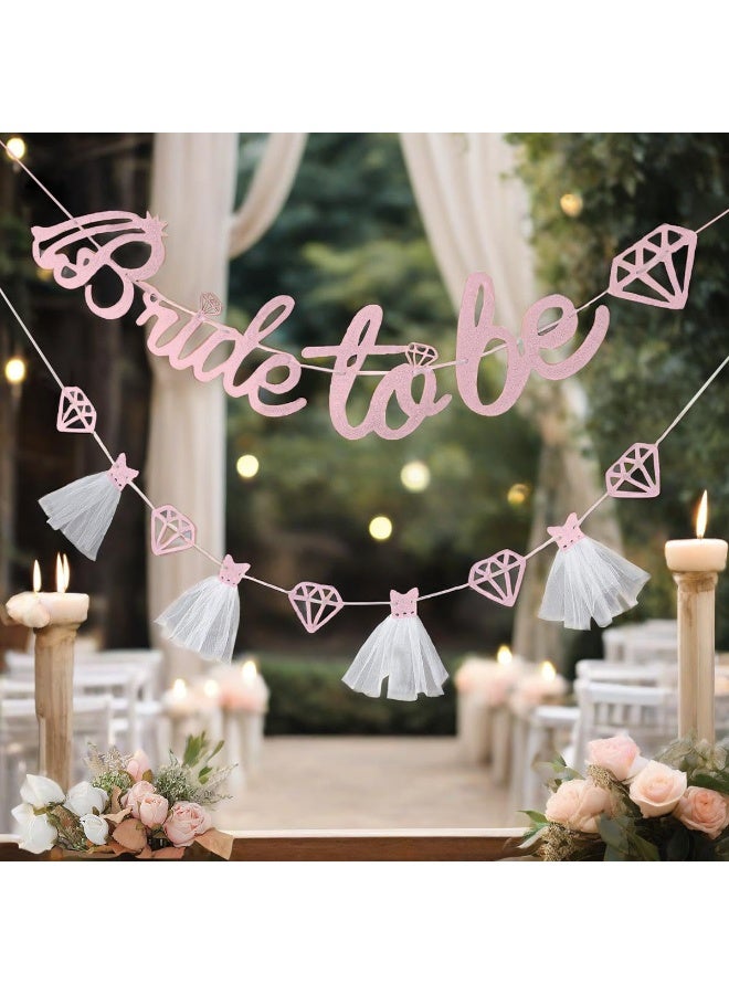 RTYY Bridal Shower Banner Set，Bridal and bachelorette party decorations, Weeding Banner，Bride to Be Banner Sign Glitter Paper 3D Wedding Dress Diamond Bride Garland Bunting Hen Party BannerFor Bridal Shower Wedding Engagement Bachelorette Hen Party Decorations Supplies（Silver） - Image 4