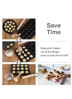 KASTWAVE Tart Tamper and Pin Pastry Tamper Mini Pan Wood Wooden Shell Dough Muffin Metal for Making Muffin, Pecan Pies, Cheesecakes and Desserts  - Image 5
