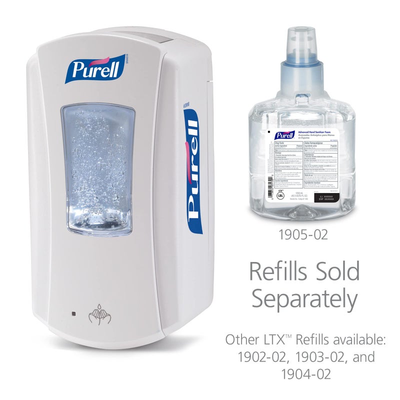 PURELL LTX-12 Touch-Free Hand Sanitizer Dispenser, White, for PURELL LTX-12 1200 mL Hand Sanitizer Refills (Pack of 1) - 1920-01 - Image 3