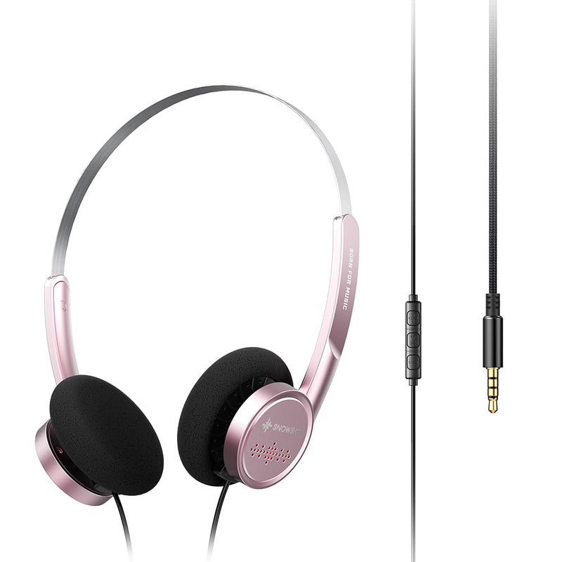 FiiO Snowsky Wind 3.5mm ON-Ear Headphones for Recording Gaming with Microphone, 40mm Diaphragms Driver,HiFi Sound (Pink) - Image 1
