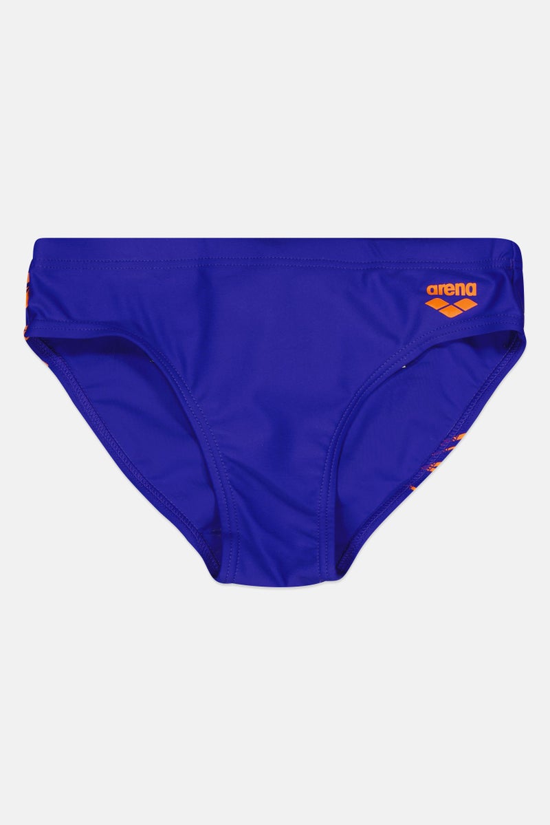arena سروال سباحة للأطفال الأولاد بشعار العلامة التجارية، أزرق داكن - Image 1