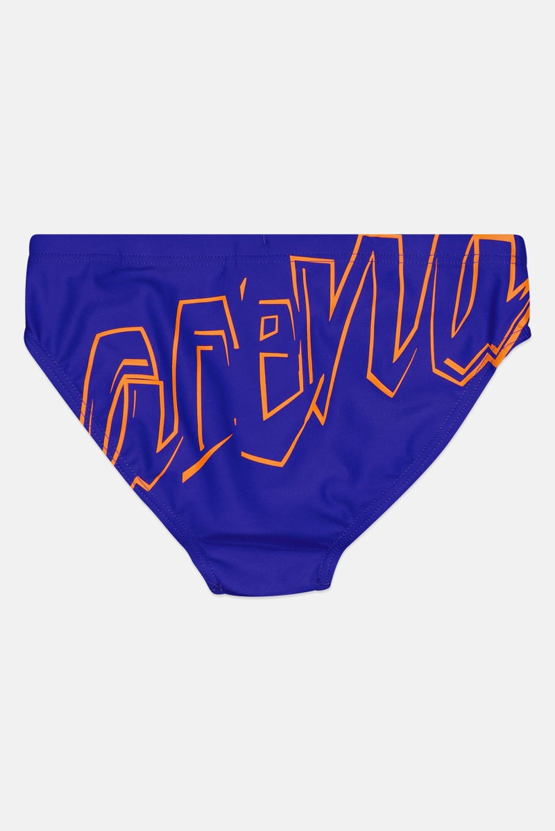 arena سروال سباحة للأطفال الأولاد بشعار العلامة التجارية، أزرق داكن - Image 2