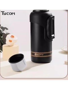TYCOM Thermal isulated Water Bottle 1000 ML 316 Stainless Steel Double Wall Vacuum insulated Water Bottles for Hot Cold Water Gym Bottle Flask Bottle Side Handle Black.  - Image 5