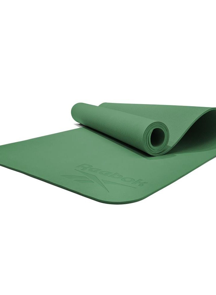 ريبوك حصيرة يوغا بسماكة 6 مم باللون الأخضر الداكن – مقاومة للانزلاق ومبطنة لراحة التمارين – مثالية لليوغا والبيلاتس - Image 2