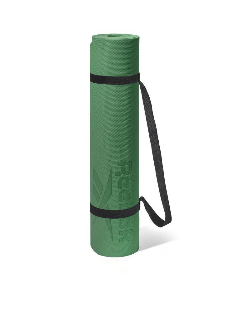 ريبوك حصيرة يوغا بسماكة 6 مم باللون الأخضر الداكن – مقاومة للانزلاق ومبطنة لراحة التمارين – مثالية لليوغا والبيلاتس - Image 5