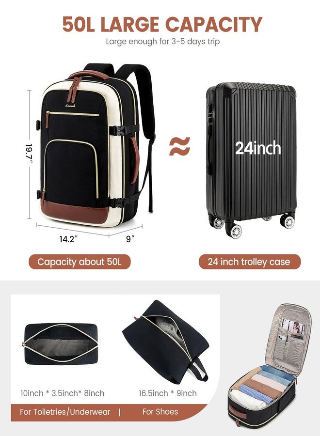 لوف فوك حقيبة ظهر للسفر من لوففوك للنساء والرجال، أسود رمادي، 40 لتر - 17.3 بوصة - 3 قطع - Image 3