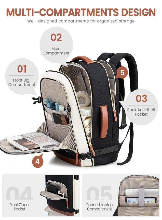 لوف فوك حقيبة ظهر للسفر من لوففوك للنساء والرجال، أسود رمادي، 40 لتر - 17.3 بوصة - 3 قطع - Image 4