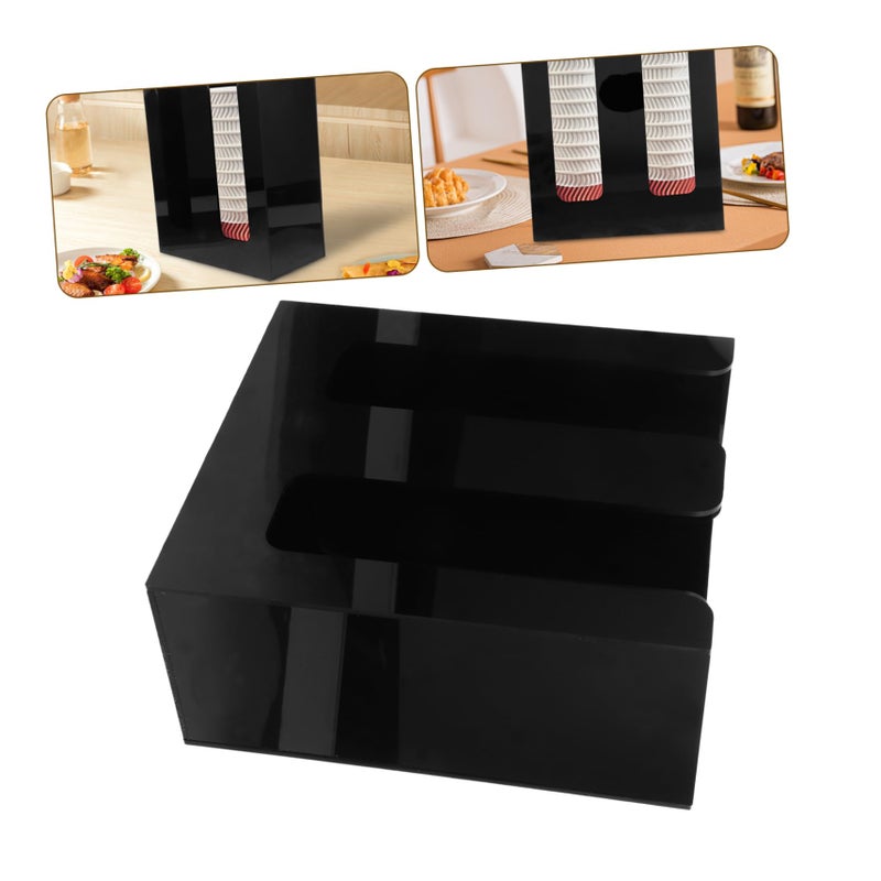 Black Paper Cup Holder Lid Organizer Wear Resistant Desktop Storage Rack for Coffee Cups - Image 5
