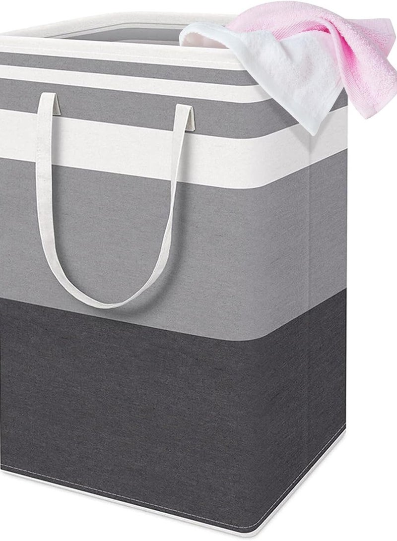 Raxoom 1-Pack Large Laundry Basket,Waterproof, Freestanding Laundry Hamper, Collapsible Tall Clothes Hamper With Extended Handles For Clothes Toys In The Dorm And Family-(Gradient Grey, 75L) - Image 1