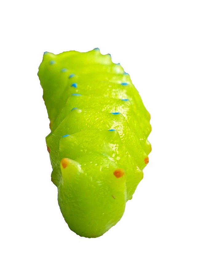 Galaxy Toys - Galaxy Toys Bright Green Caterpillar - Realistic Segmented Caterpillar Toy with Blue and Pink Spots - Image 1
