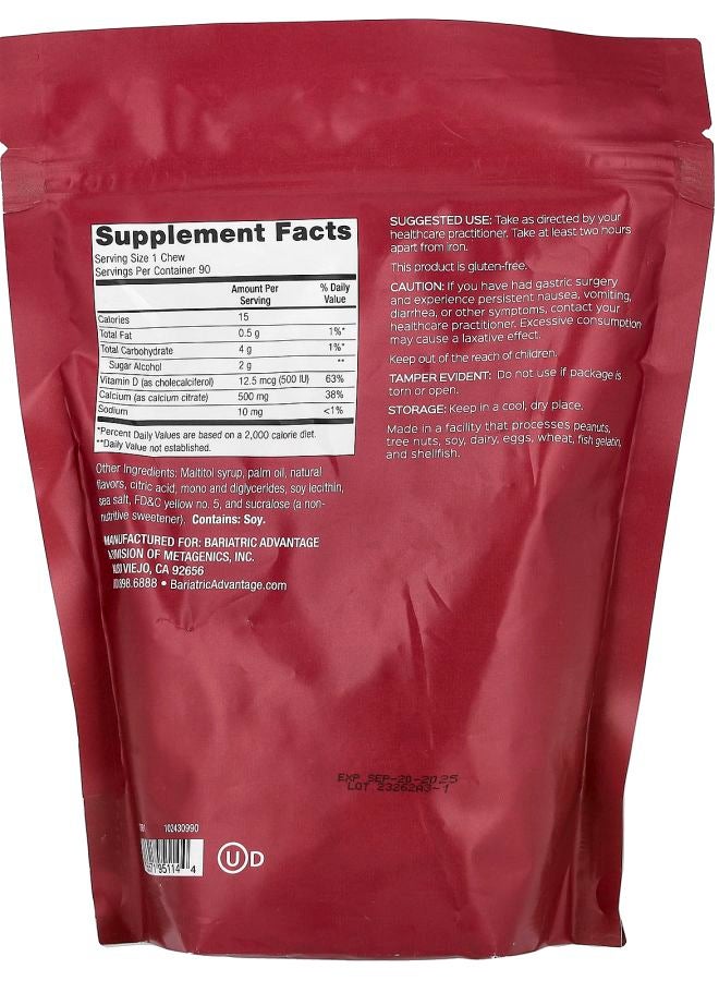 Bariatric Advantage Calcium Citrate Chewy Bite Sugar-Free Pineapple Mango 90 Soft Chews - Image 2