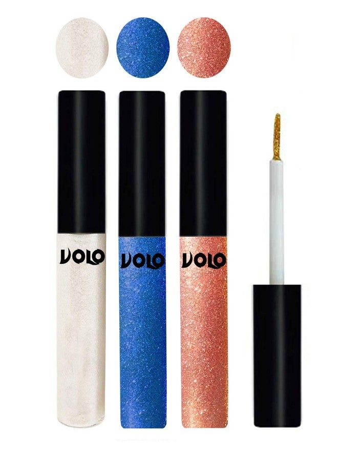 Volo WATERPROOF GLITTER EYE LINER (White, Sky Blue, Rose Gold) - Image 1