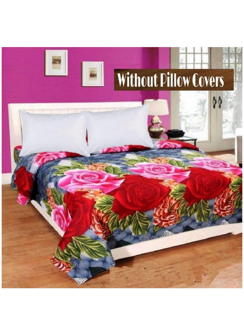 Supreme Home Collective Supreme Home Collective 1 Piece 144 TC Microfibre Double Bedsheet Without Pillow Covers Color Multi 