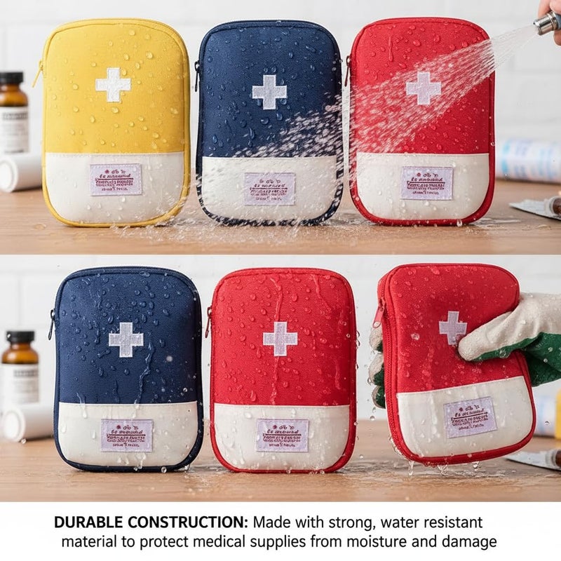WLngtv 4 Pcs Travel First Aid Pouch,Empty Mini First Aid Pouch, Portable Outdoor First Aid Medical Rescue Bag Multi-Function Emergency Medicine Storage Organizer Bag Health and Household Supplies (Small) - Image 4