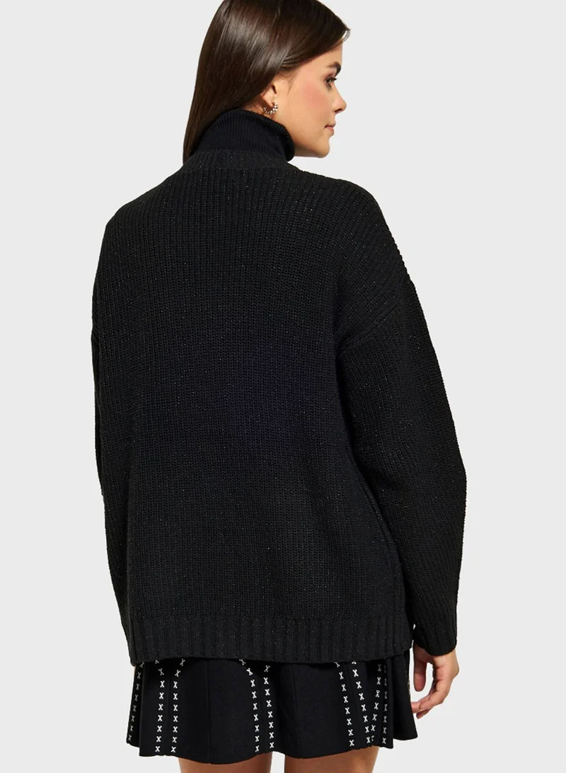 2Xtremz Embellished Pocket Detail Knitted Cardigan