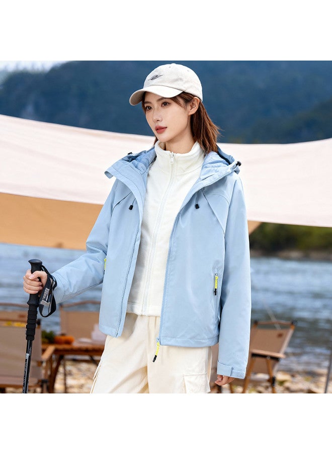 Fapai Women's Casual Outdoor Fleece Jacket Two-piece Set Hooded Jacket For Women - Image 3
