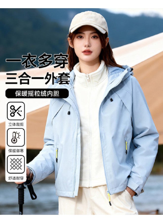 Fapai Women's Casual Outdoor Fleece Jacket Two-piece Set Hooded Jacket For Women - Image 1
